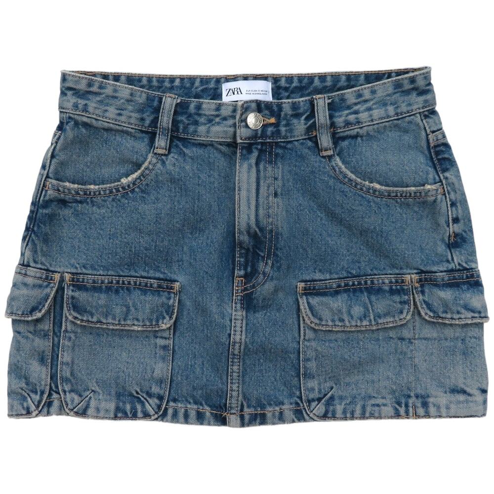 Zara Blue Denim Mini Skirt